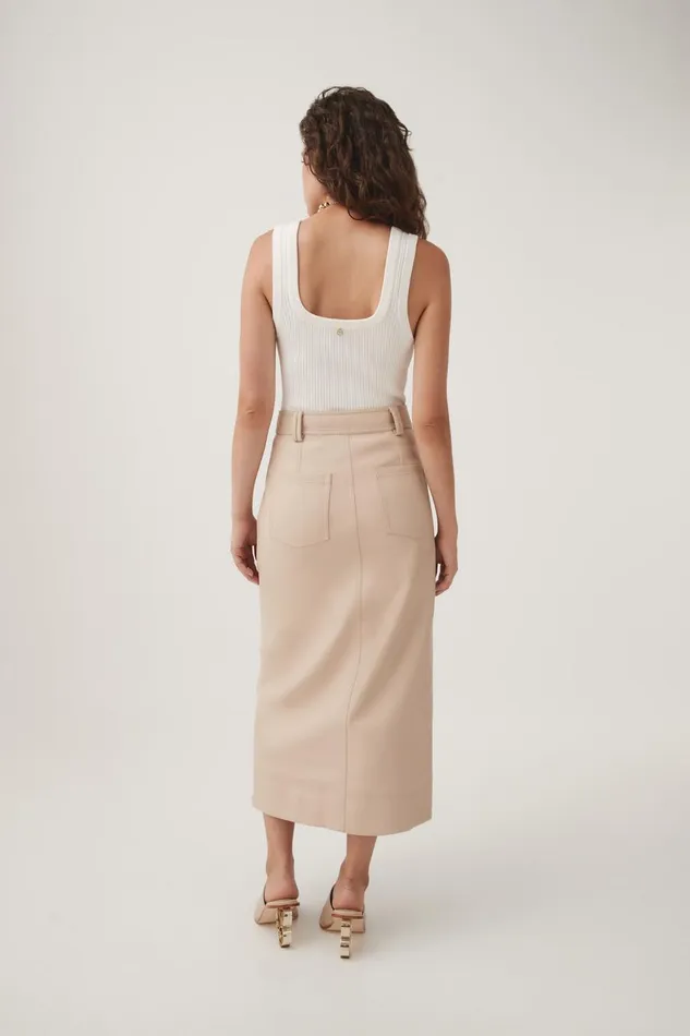 Aje Skirts Flourisher Midi Skirt Natural Beige 8211 Women