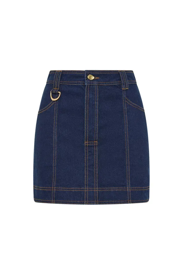 Aje Skirts Resonance Denim Mini Skirt Indigo 8211 Women
