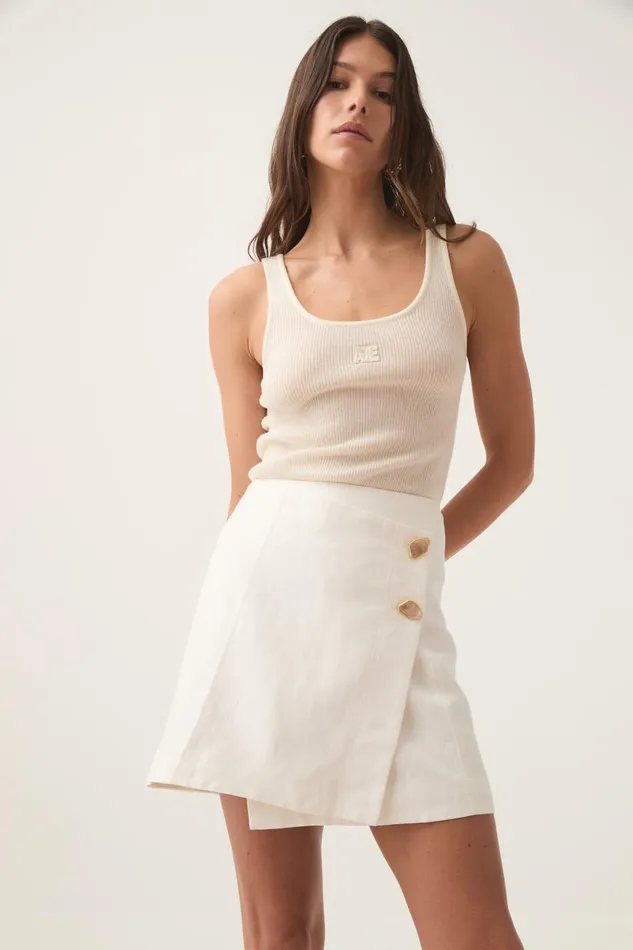 Aje Skirts Velma Mini Skirt Ivory 8211 Women