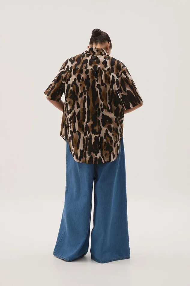Aje Tops Airlie Short Sleeve Shirt Animal 8211 Women Aje Tops Airlie Short Sleeve Shirt Animal 8211 Women