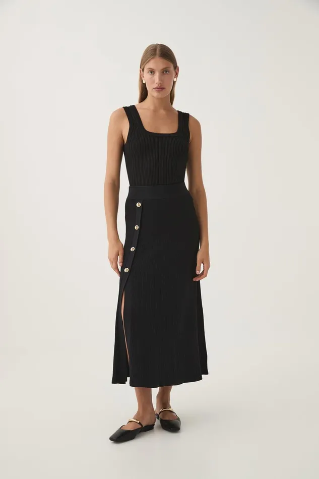 Aje Tops Bronte Scoop Neck Rib Tank Black 8211 Women