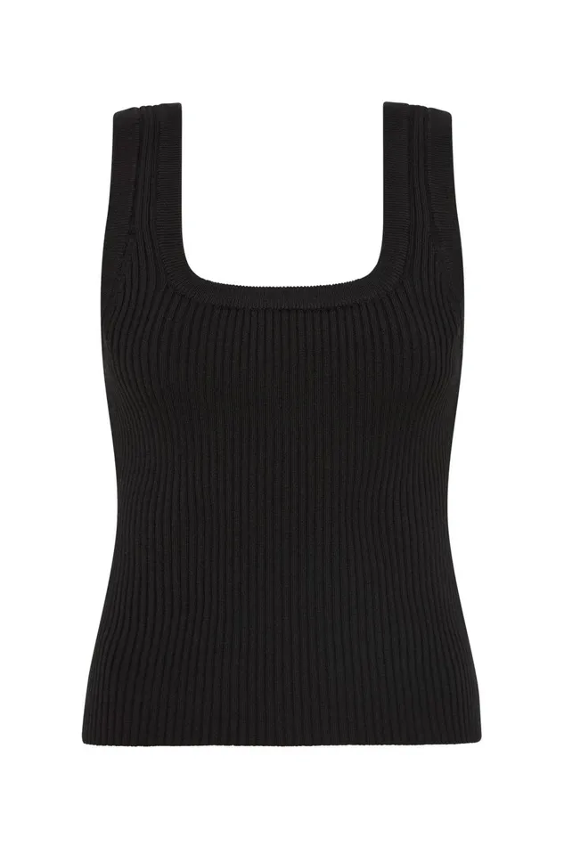 Aje Tops Bronte Scoop Neck Rib Tank Black 8211 Women