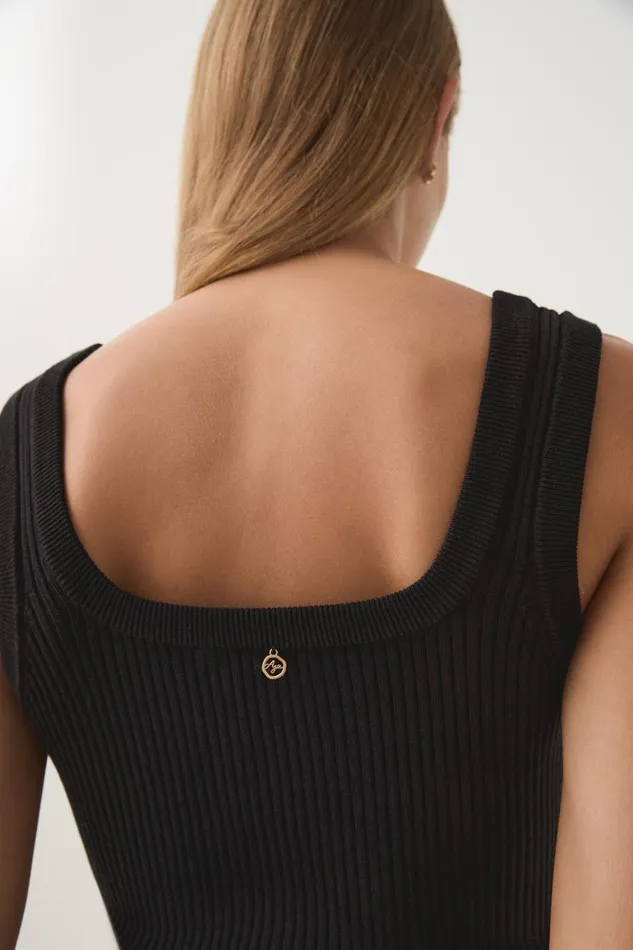 Aje Tops Bronte Scoop Neck Rib Tank Black 8211 Women