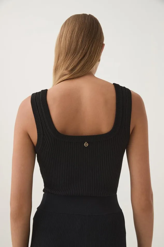 Aje Tops Bronte Scoop Neck Rib Tank Black 8211 Women