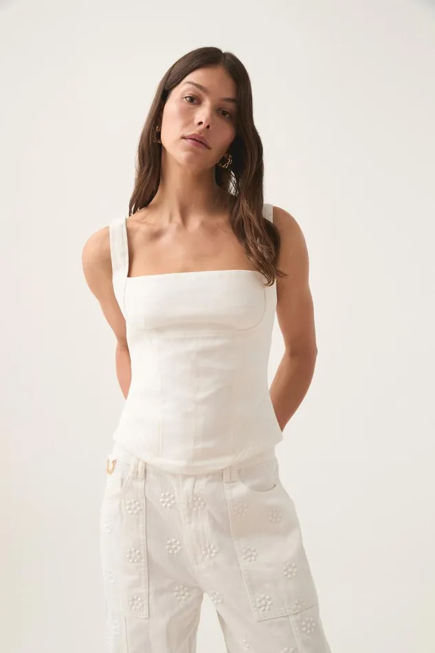 Aje Tops Clover Corded Top Ivory 8211 Women
