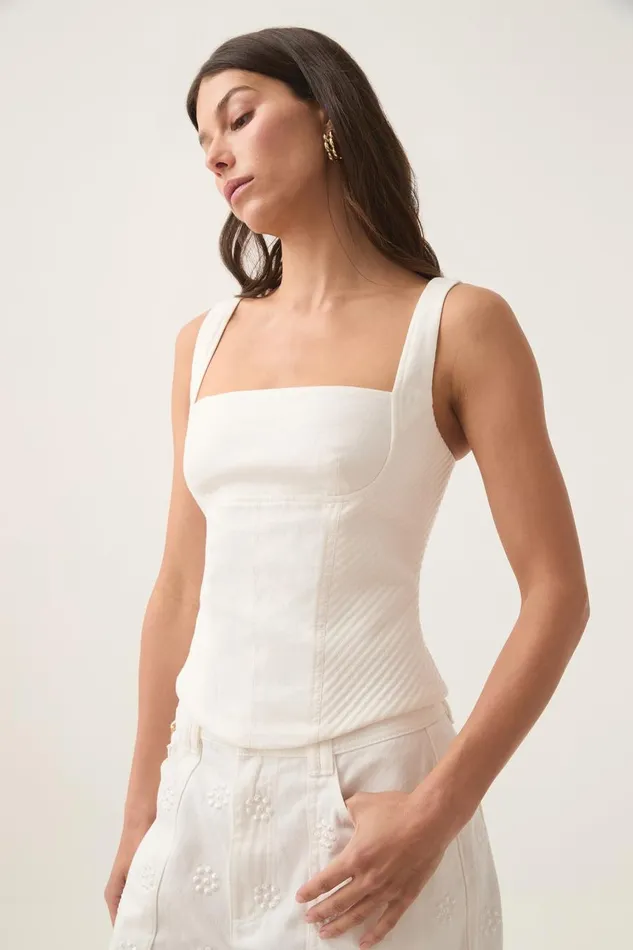 Aje Tops Clover Corded Top Ivory 8211 Women Aje Tops Clover Corded Top Ivory 8211 Women