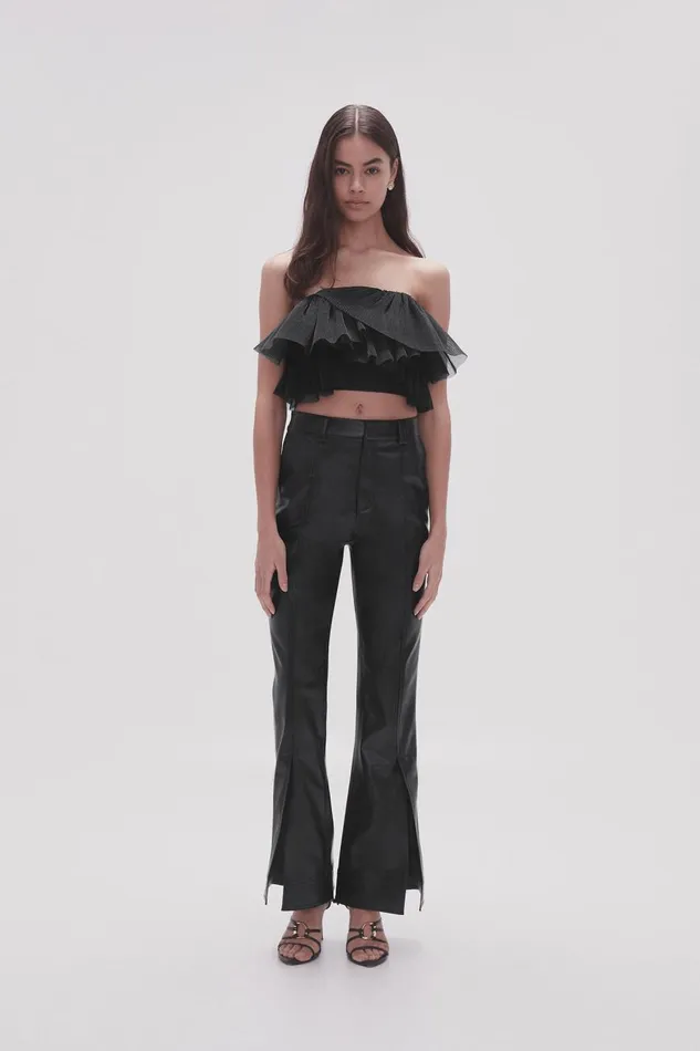 Aje Tops Elsie Pleated Bustier Black 8211 Women