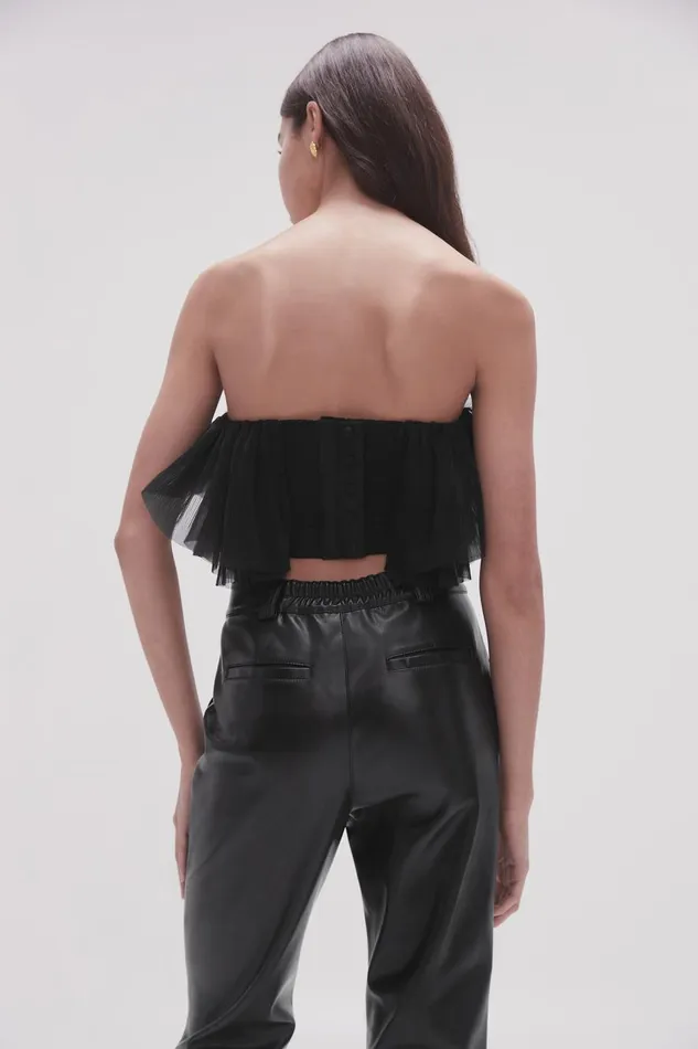 Aje Tops Elsie Pleated Bustier Black 8211 Women