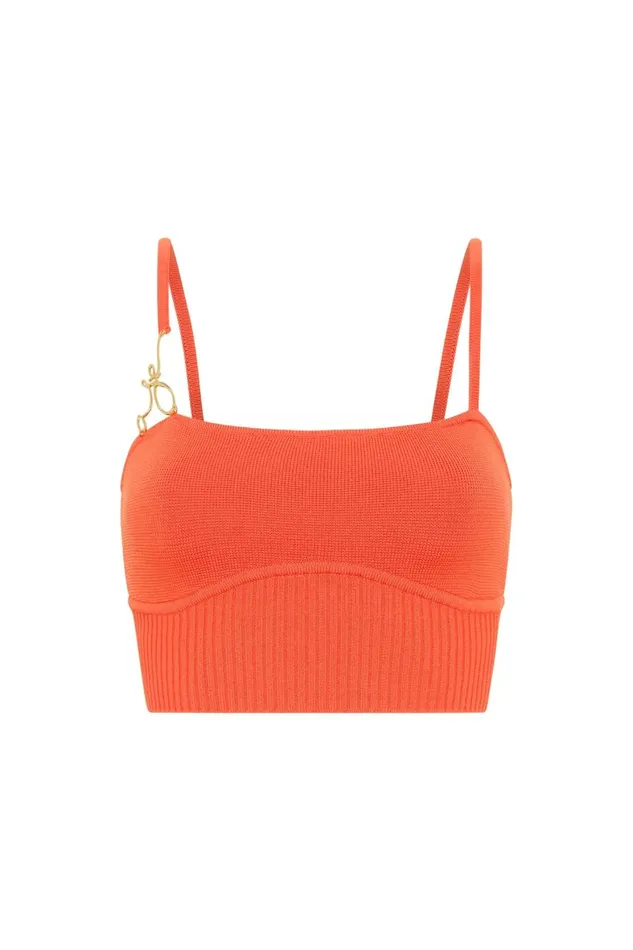 Aje Tops Lucia Knit Bustier Coral 8211 Women Aje Tops Lucia Knit Bustier Coral 8211 Women