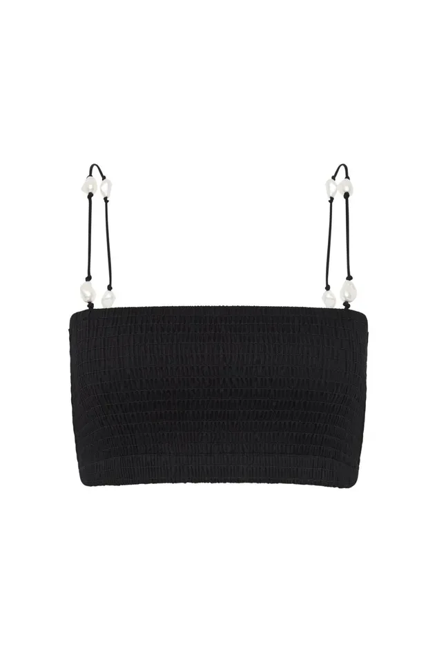 Aje Tops Marley Bandeau Crop Black 8211 Women