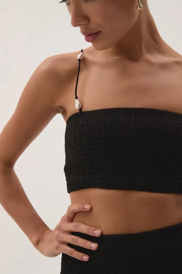 Aje Tops Marley Bandeau Crop Black 8211 Women