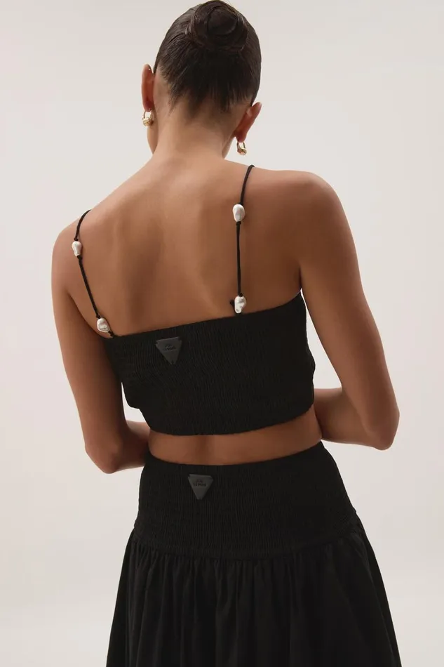 Aje Tops Marley Bandeau Crop Black 8211 Women