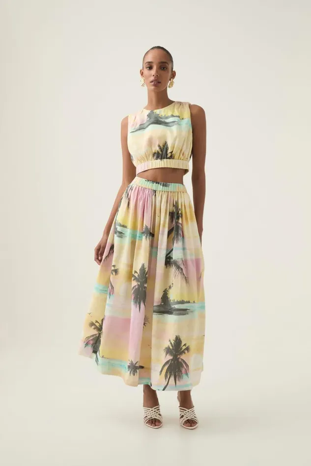 Aje Tops Nicolette Elasticated Top Sunset Sky 8211 Women Aje Tops Nicolette Elasticated Top Sunset Sky 8211 Women