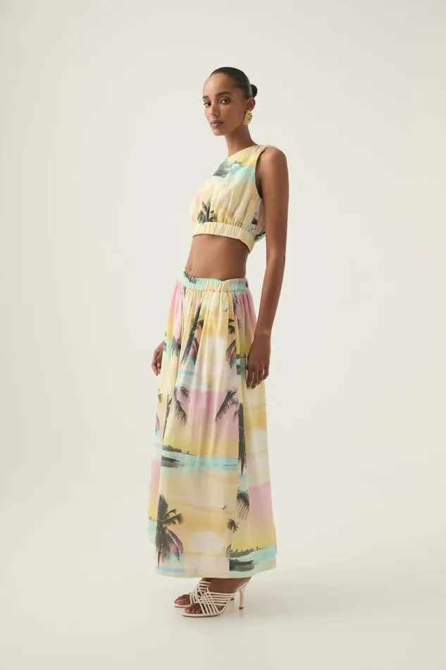 Aje Tops Nicolette Elasticated Top Sunset Sky 8211 Women Aje Tops Nicolette Elasticated Top Sunset Sky 8211 Women