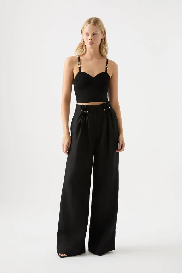 Aje Tops Phaedra Ottoman Knit Bustier Black 8211 Women Aje Tops Phaedra Ottoman Knit Bustier Black 8211 Women