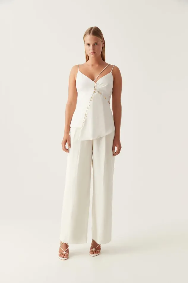 Aje Tops Riddle Button Down Top Ivory 8211 Women Aje Tops Riddle Button Down Top Ivory 8211 Women