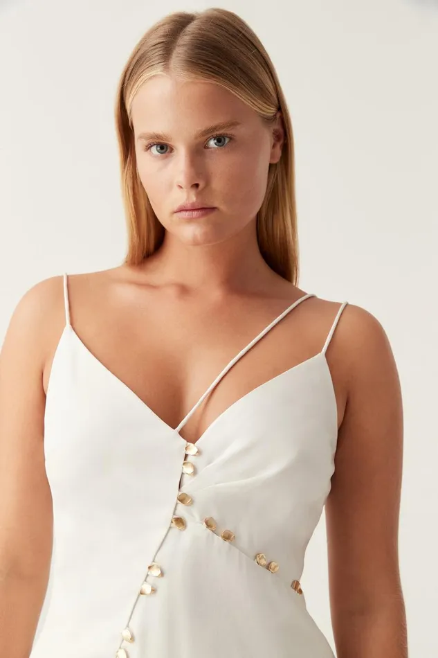 Aje Tops Riddle Button Down Top Ivory 8211 Women Aje Tops Riddle Button Down Top Ivory 8211 Women
