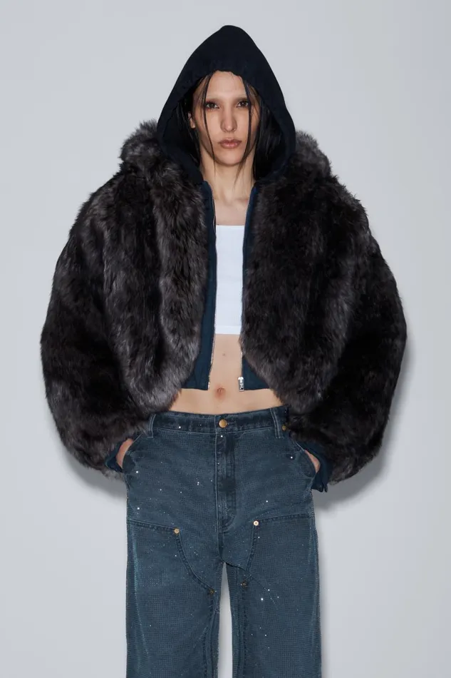 Alexander Wang Denim Women Crystal Hotfix High Waisted Workwear Carpenter Pants In Cotton