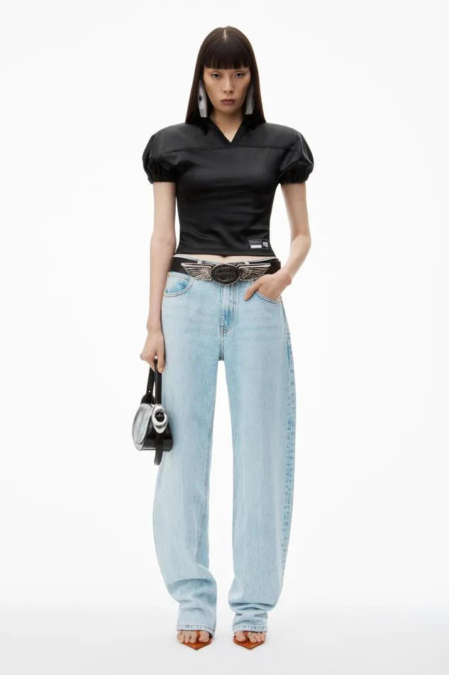 Alexander Wang Denim Women Zipped Back Slit WideLeg Jeans