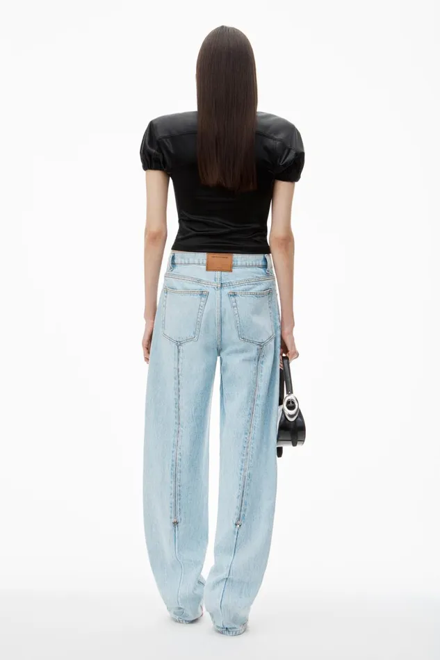 Alexander Wang Denim Women Zipped Back Slit WideLeg Jeans