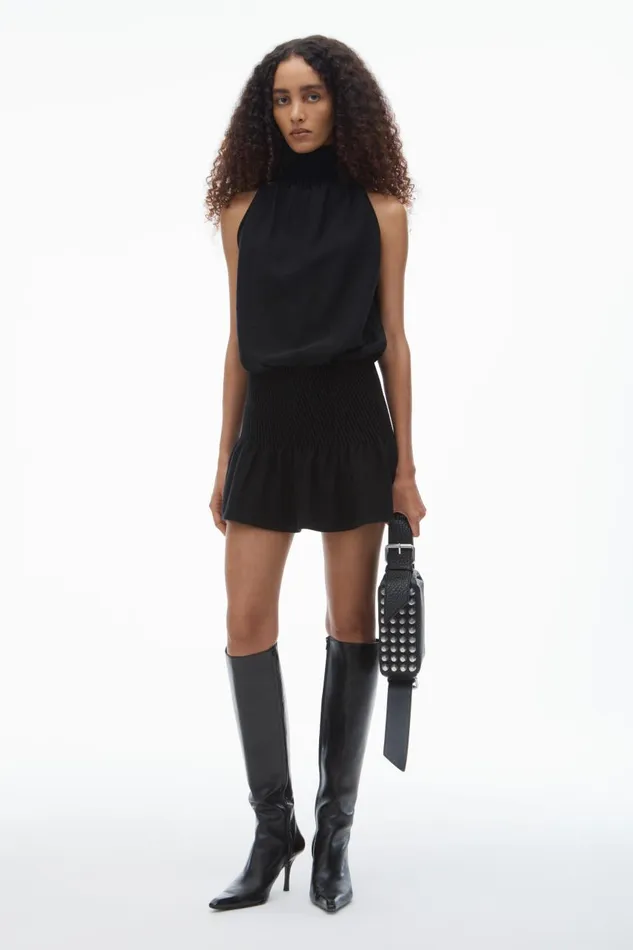 Alexander Wang Dresses Women Ruched Turtleneck Halter Dress