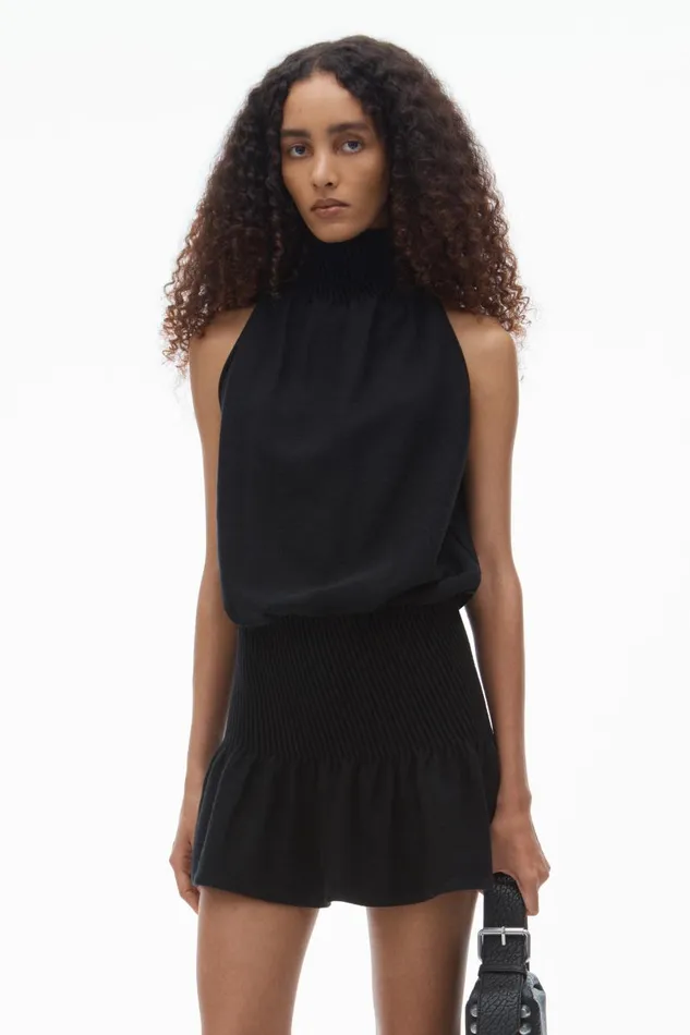 Alexander Wang Dresses Women Ruched Turtleneck Halter Dress