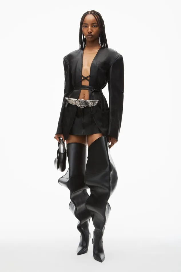 Alexander Wang Jackets Women Open Front Blazer With SelfTie Closure In Linen Chintz