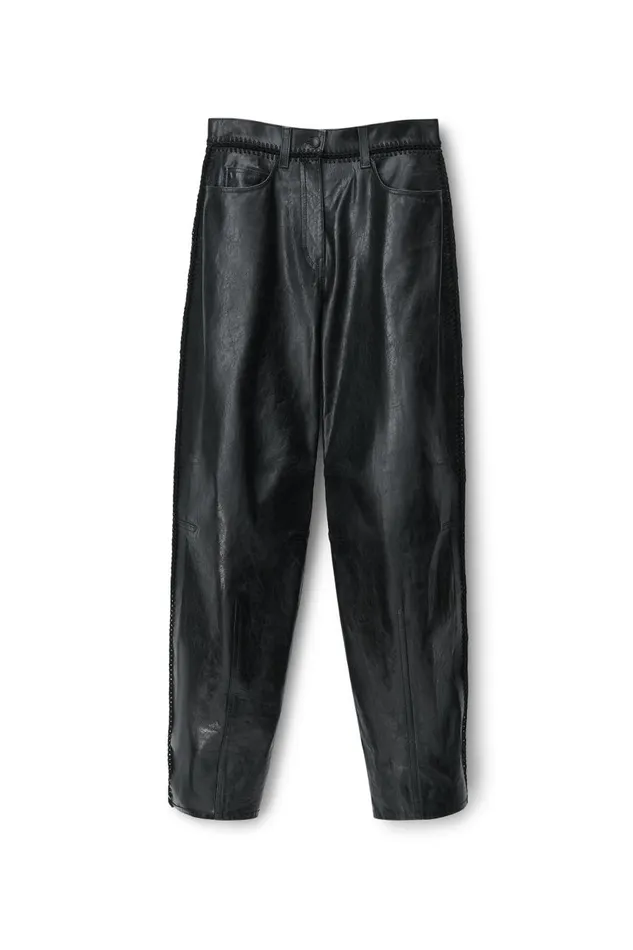 Alexander Wang Pants Women Low Waist Crochet Trouser In Leather