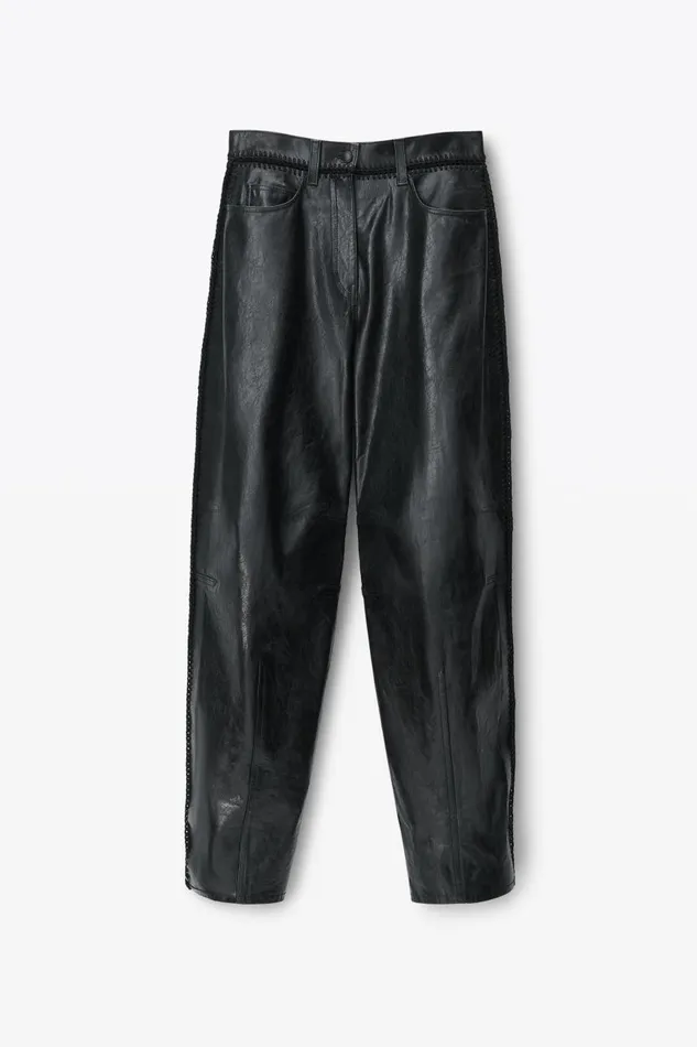 Alexander Wang Pants Women Low Waist Crochet Trouser In Leather