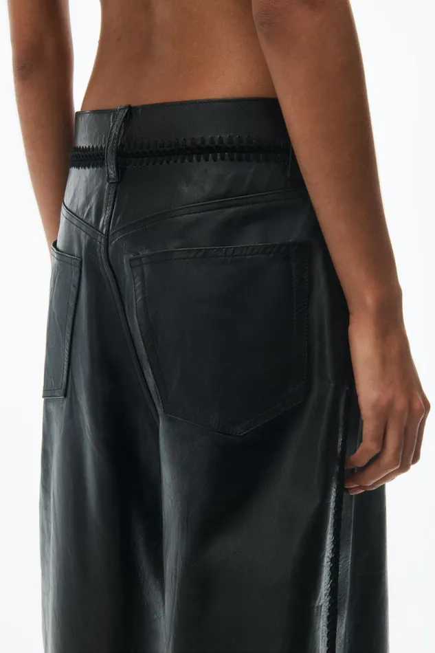 Alexander Wang Pants Women Low Waist Crochet Trouser In Leather