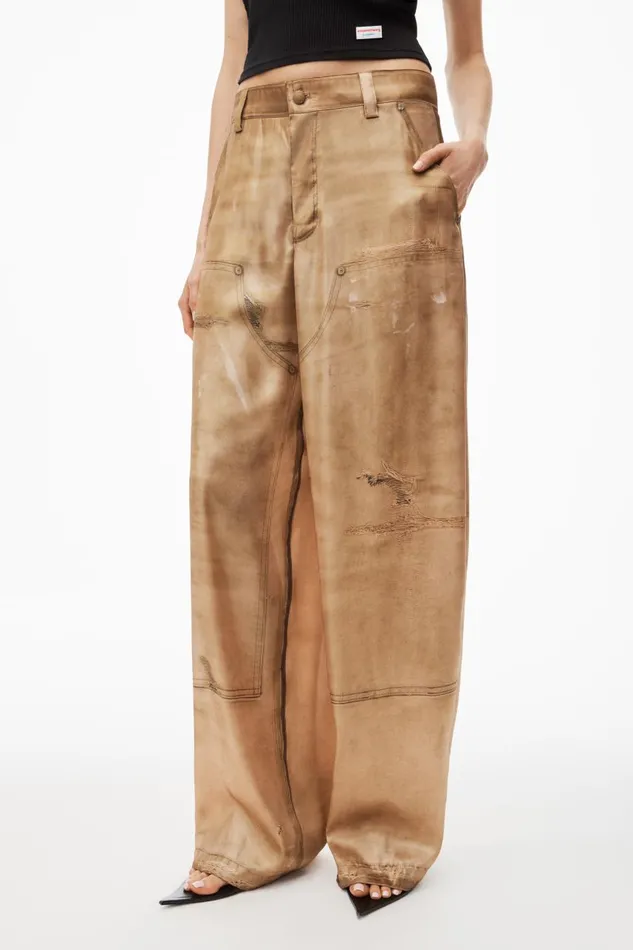 Alexander Wang Pants Women WideLeg Pant In Workwear TrompeL039oeil Print