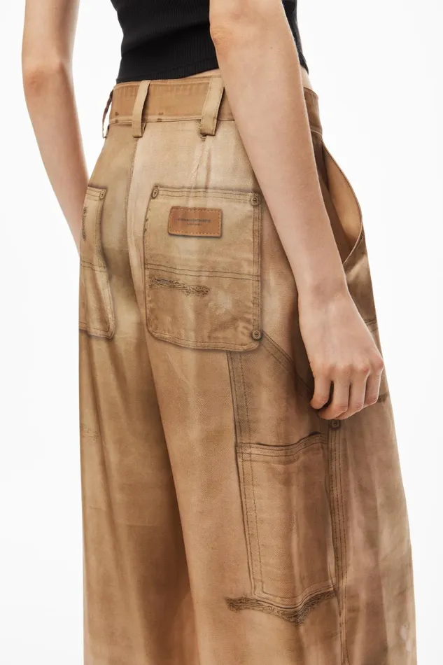 Alexander Wang Pants Women WideLeg Pant In Workwear TrompeL039oeil Print