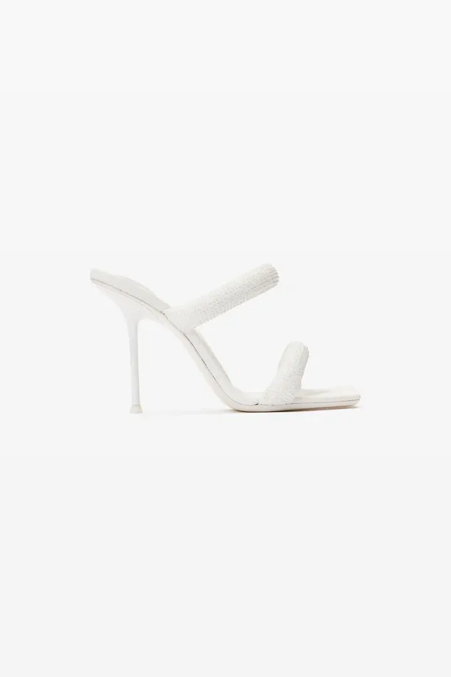 Alexander Wang Shoes Women Julie 105mm Denim Crystal Hotfix Tubular Sandal