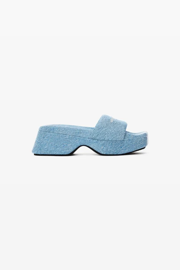 Alexander Wang Shoes Women TrompeL039oeil Denim Goatskin Float Slide