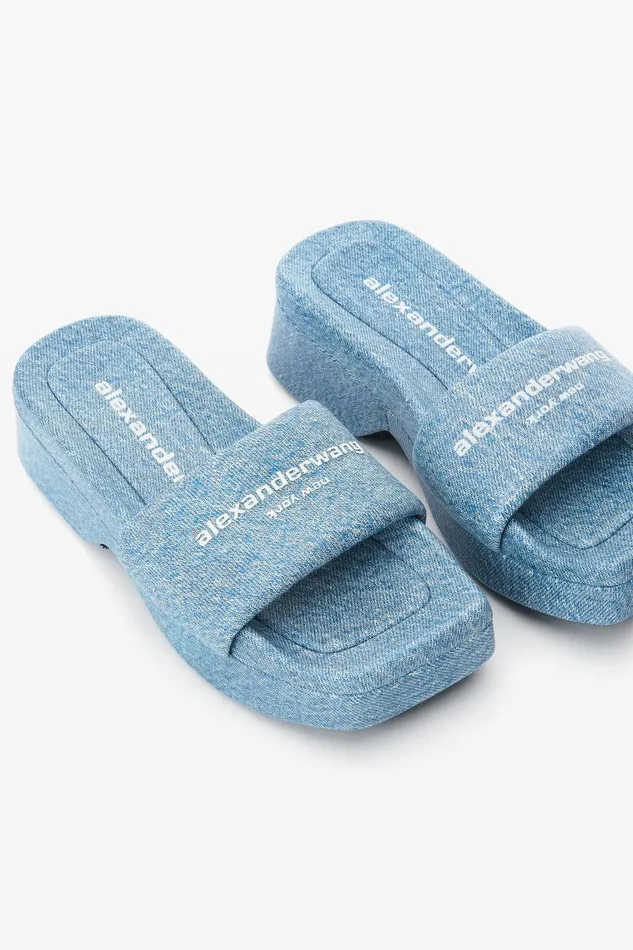 Alexander Wang Shoes Women TrompeL039oeil Denim Goatskin Float Slide