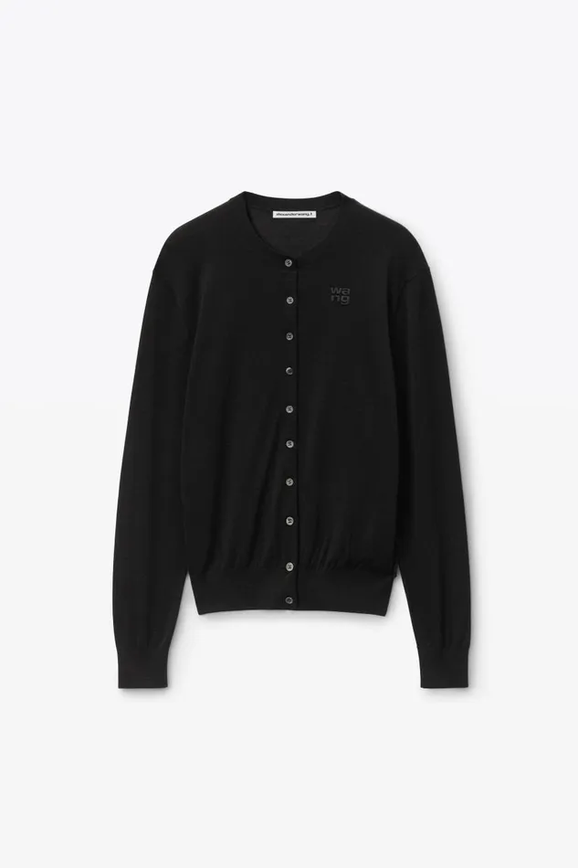 Alexander Wang Sweaters Women LogoEmbossed Cardigan In Superfine Merino Wool
