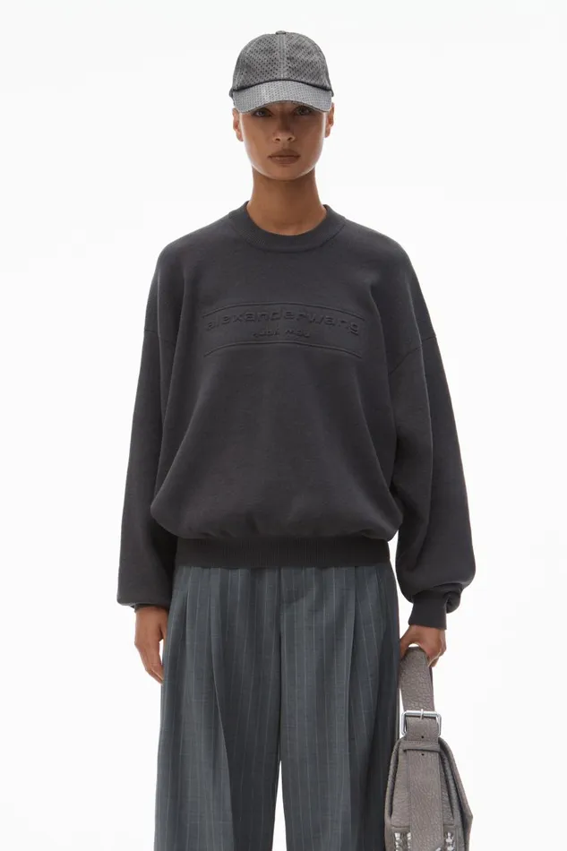 Alexander Wang Sweaters Women LogoEmbossed Sweater In RibKnit