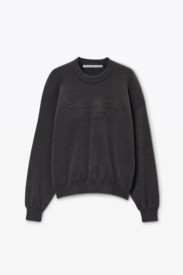 Alexander Wang Sweaters Women LogoEmbossed Sweater In RibKnit