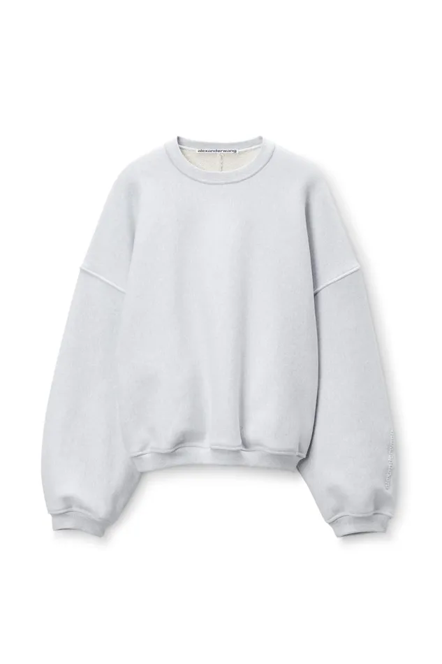 Alexander Wang Sweatshirts Men Logo Embroidered Oversized Sweatshirt In Cotton Alexander Wang Sweatshirts Men Logo Embroidered Oversized Sweatshirt In Cotton