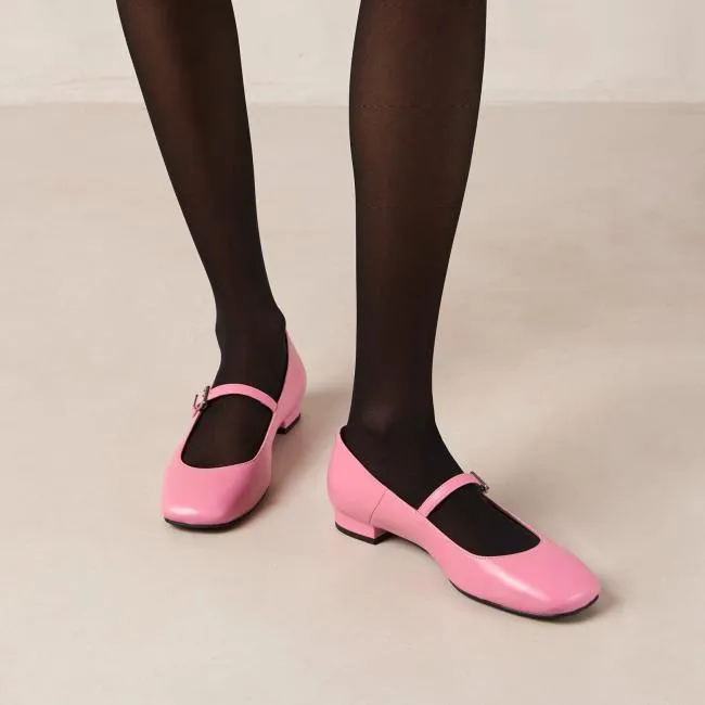 ALOHAS Ballet Flats Por Do Sol 8211 Pink Leather Ballet Pumps 8211 Women