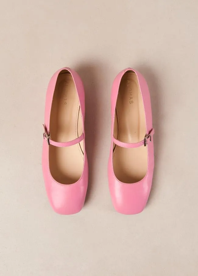 ALOHAS Ballet Flats Por Do Sol 8211 Pink Leather Ballet Pumps 8211 Women