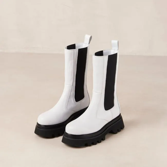 ALOHAS Boots All Rounder 8211 Black And White Leather Boots 8211 Women