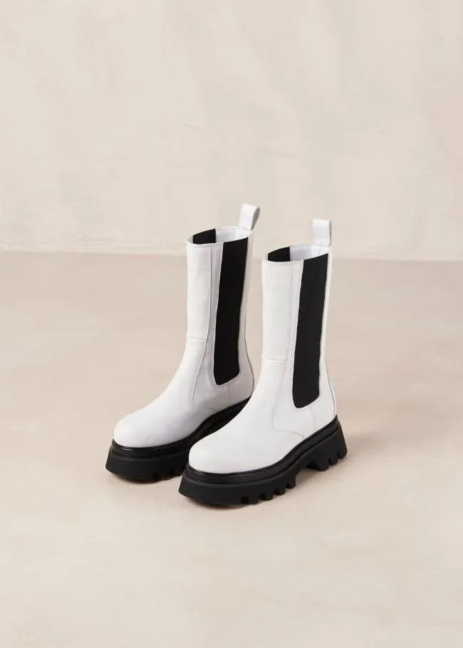 ALOHAS Boots All Rounder 8211 Black And White Leather Boots 8211 Women