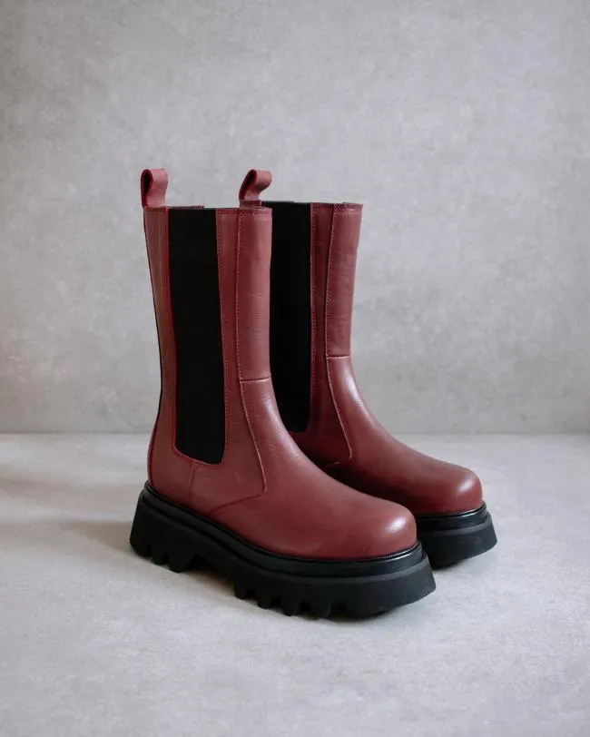 ALOHAS Boots All Rounder 8211 Red Leather Boots 8211 Women