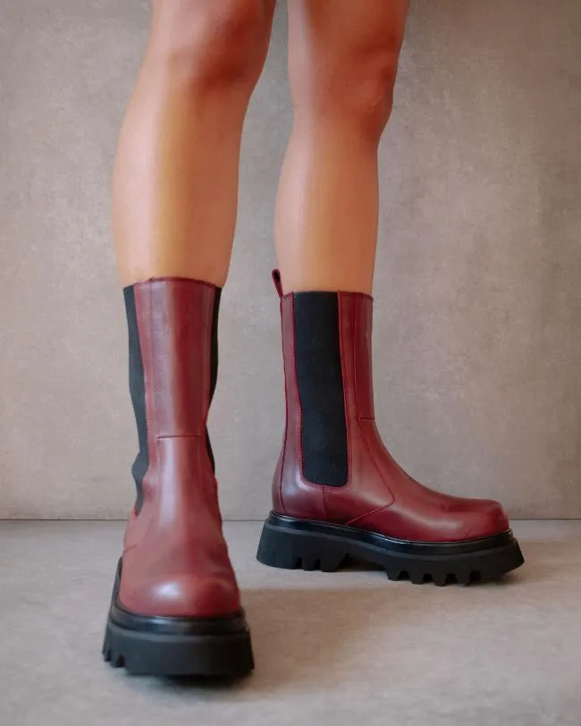 ALOHAS Boots All Rounder 8211 Red Leather Boots 8211 Women