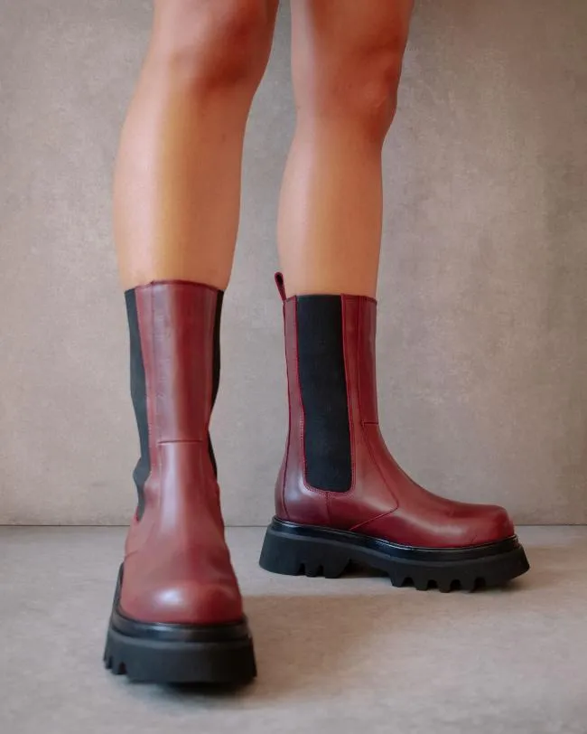ALOHAS Boots All Rounder 8211 Red Leather Boots 8211 Women