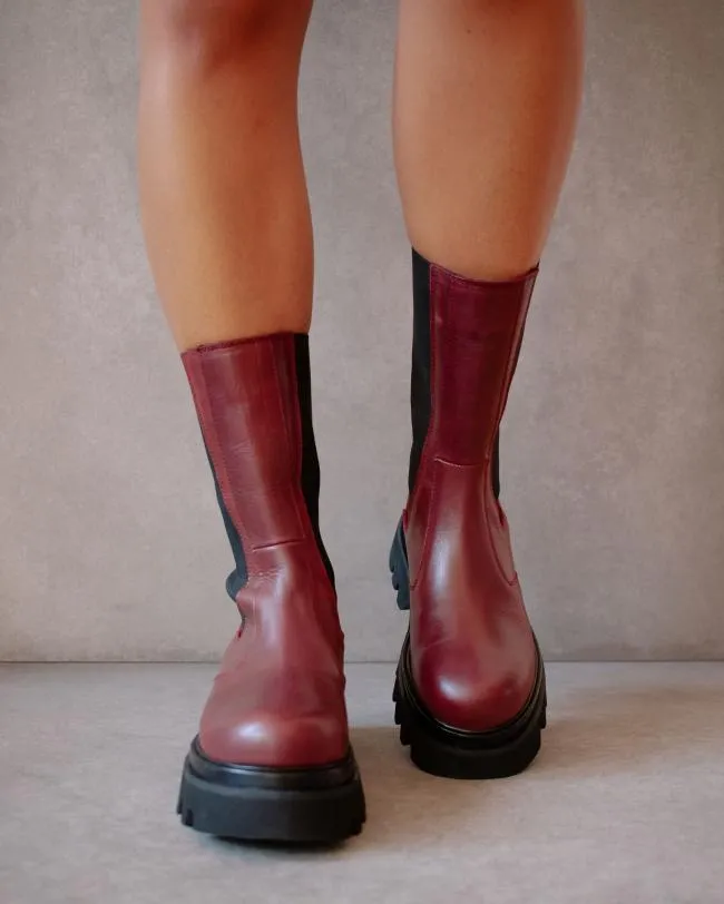 ALOHAS Boots All Rounder 8211 Red Leather Boots 8211 Women