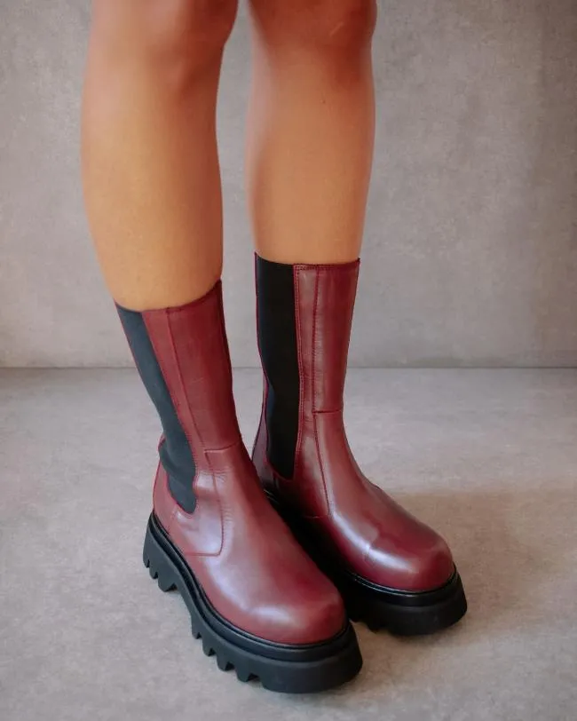 ALOHAS Boots All Rounder 8211 Red Leather Boots 8211 Women