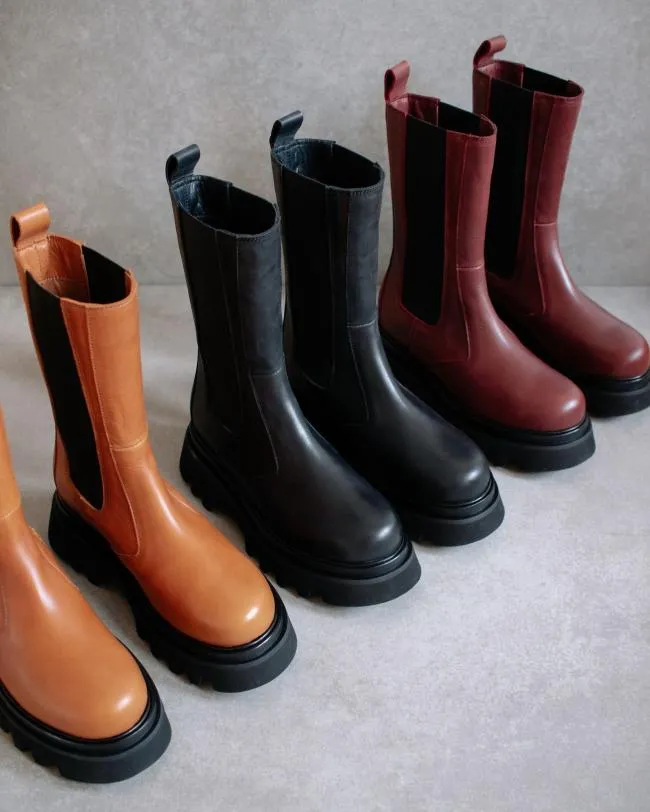ALOHAS Boots All Rounder 8211 Red Leather Boots 8211 Women