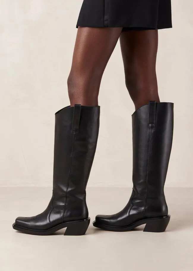 ALOHAS Boots Cattle 8211 Black Leather Boots 8211 Women